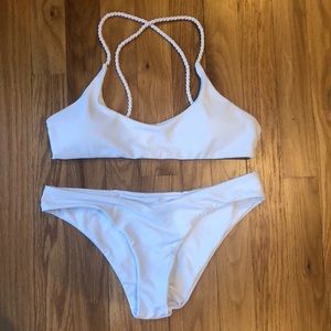 Shein White Rope Bikini Size S